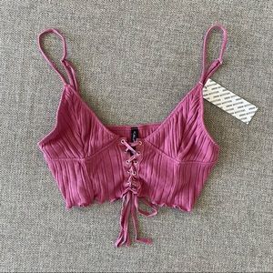 Urban Outfitters Lace Up Crop Top